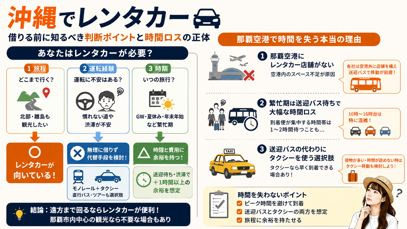 沖縄でレンタカーを借りる前に知っておきたい「向き不向き」と判断基準