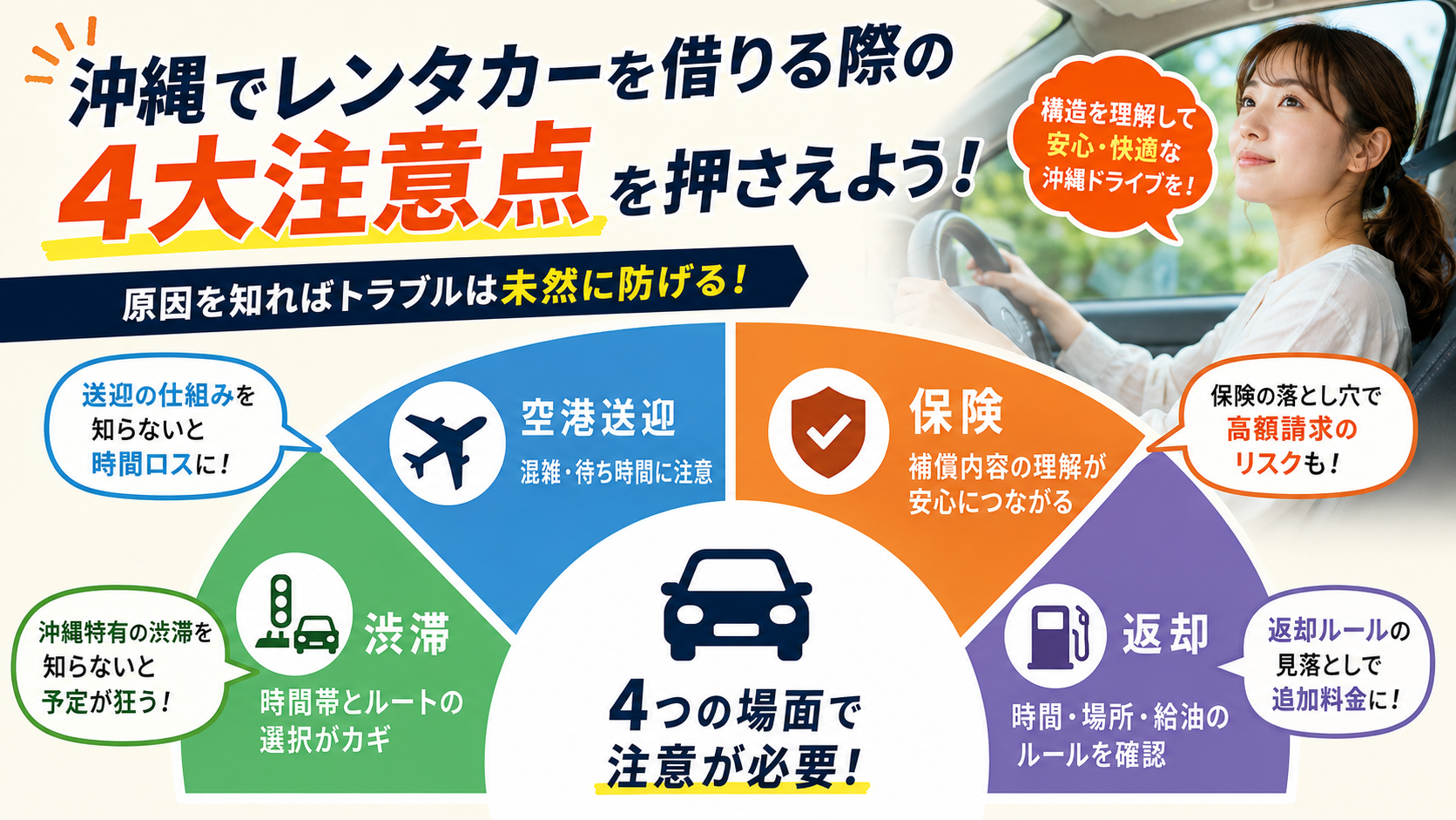 沖縄でレンタカーを借りる際の注意点は？空港送迎や渋滞、保険から返却までを解説