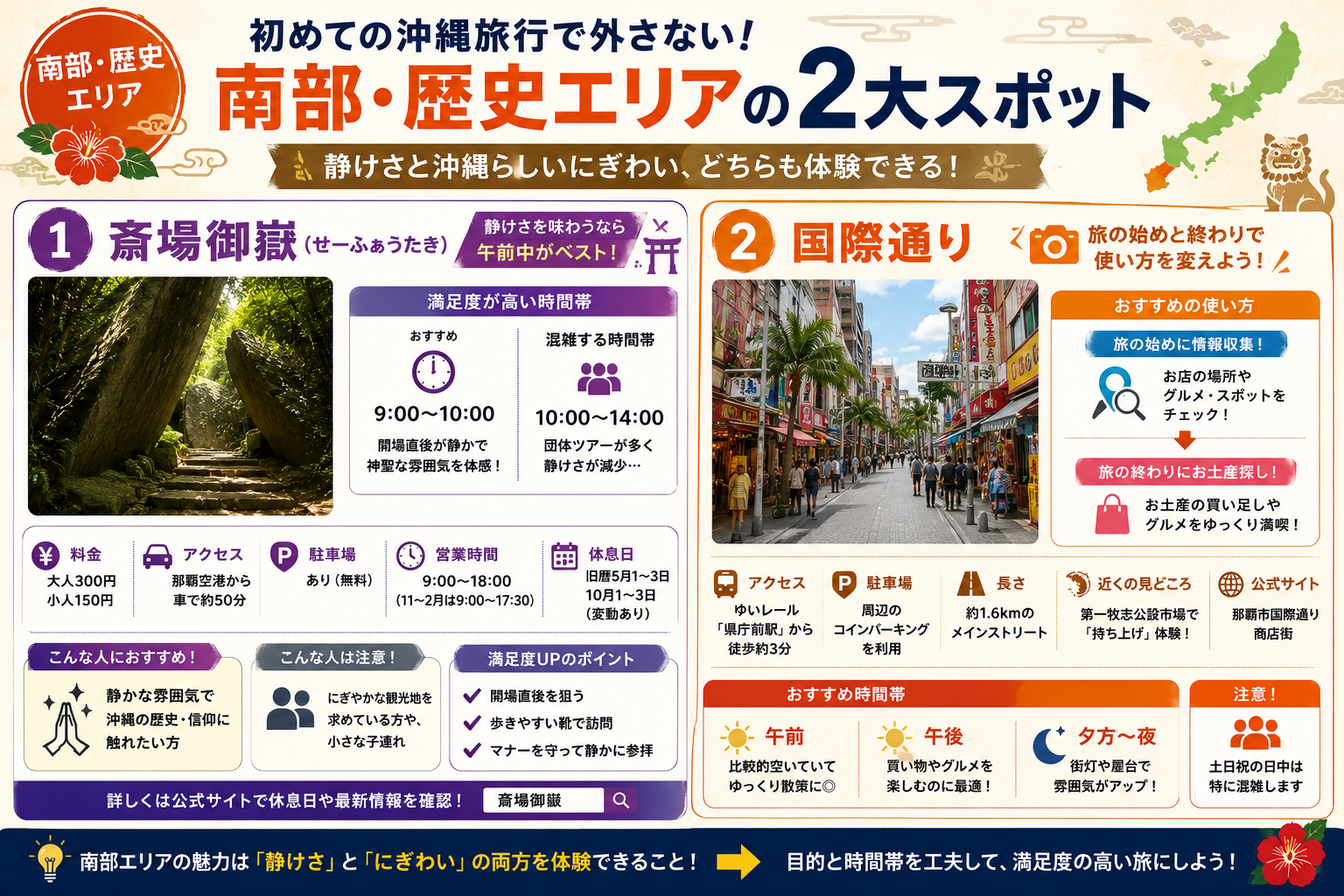 初めての沖縄旅行で外さない王道スポット（南部・歴史エリア）